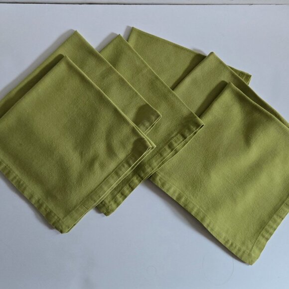 Green Cotton Table Napkins Set of 6 - Picture 2 of 5